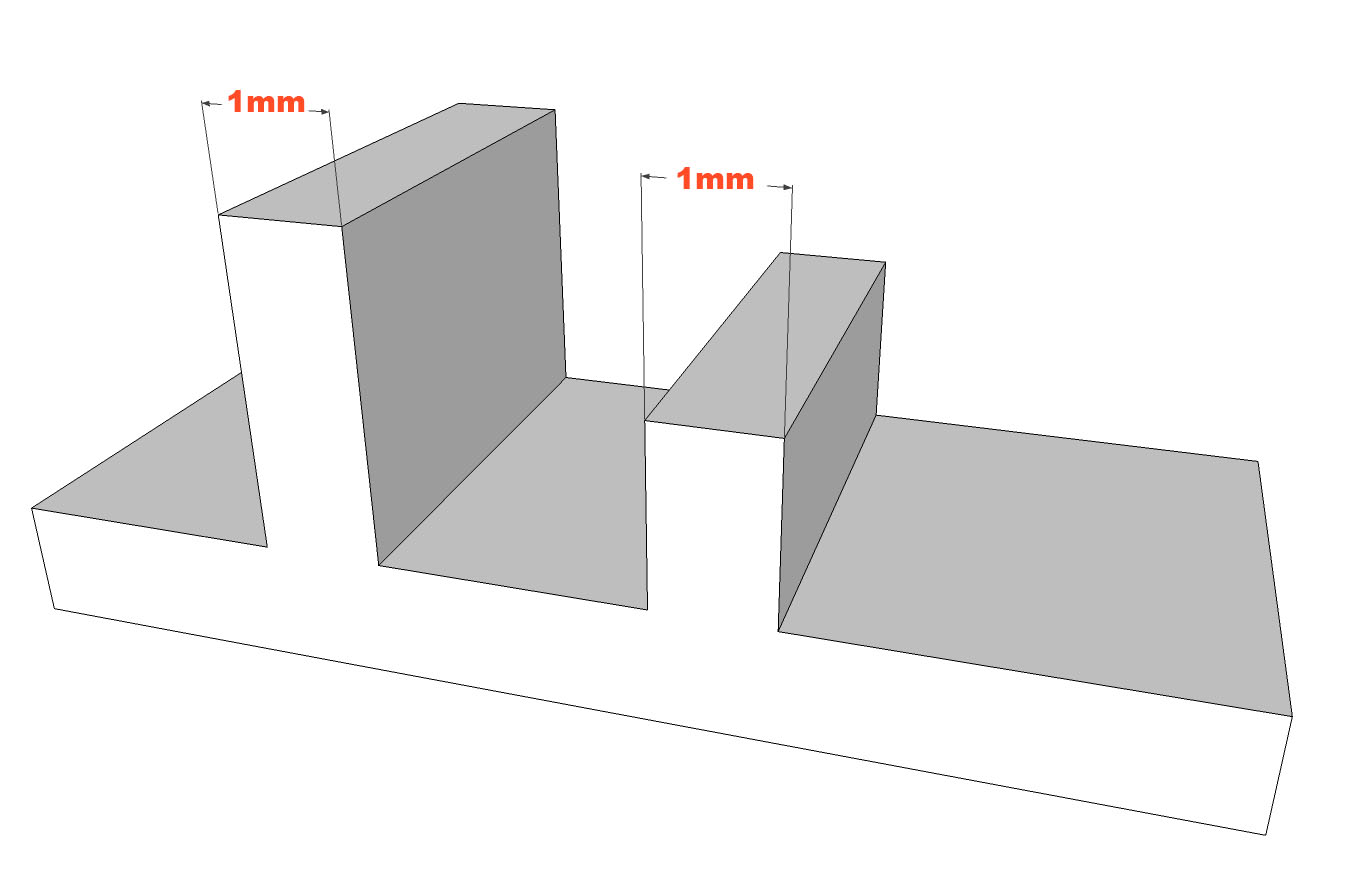 Grosseur minimum paroi non assemble - SLS 