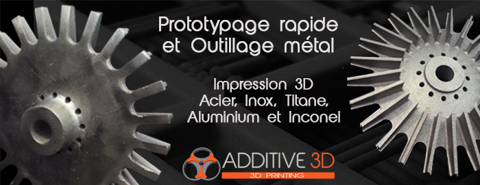 Fabrication d'outillage pour l'industrie par frittage de poudre mtal - Fabrication additive de prototypes et pices fonctionnelles en acier inoxydable, Inconel, Aluminium et Titane. Prototypage rapide mtallique.