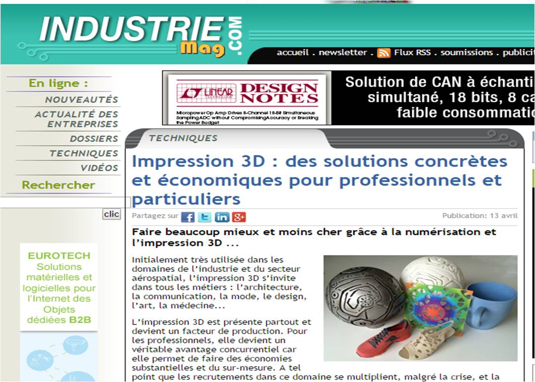 Industrie Magazine Imprime en 3D